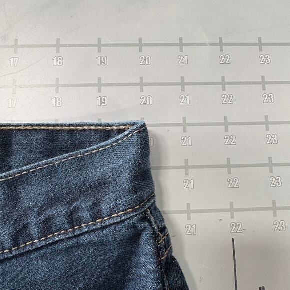 Levi's Cut Off Denim Jean Shorts Mens 40 Blue Jorts Dark Bermuda Grunge 9" 505 - Picture 8 of 9